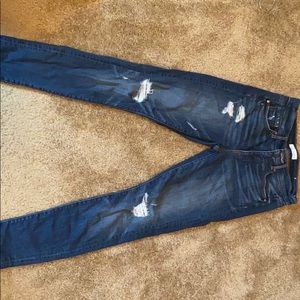 Loft dark wash distressed jeans. Modern Fit